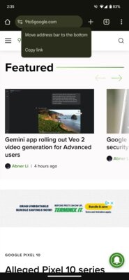 Google перевернул Chrome с ног на голову — адресная строка на Android теперь внизу