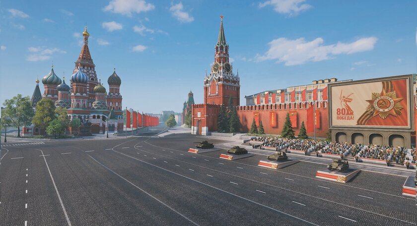 В «Мир танков» в честь 9 Мая добавили праздничный ангар с Красной площадью и Парадом Победы