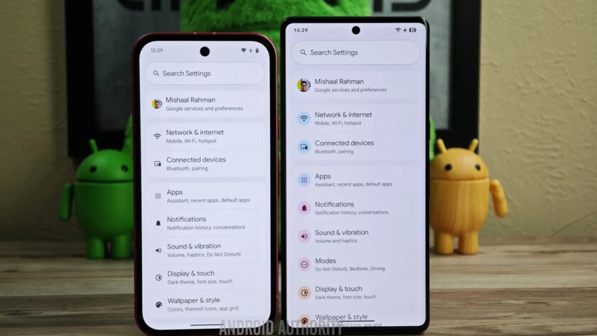 Знакомьтесь, Android 17: смотрим на совершенно новый дизайн системы — Более выразительные «Настройки». 1