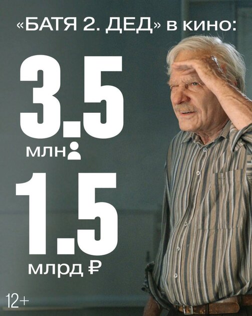 Российский фильм «Батя 2. Дед» собрал в кинотеатрах 1,5 миллиарда рублей