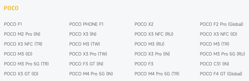 Даже российские. Перестали поддерживаться ещё 17 смартфонов Xiaomi, Redmi и POCO: полный список