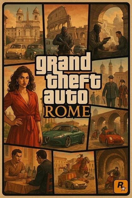 Геймер попросил ИИ нарисовать постеры GTA, если бы игра выходила не в сеттинге США