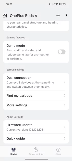 Шумодав в этих наушниках — это просто зверь. Обзор OnePlus Buds 4 и сравнение с предшественниками — Программное обеспечение и функции. 4