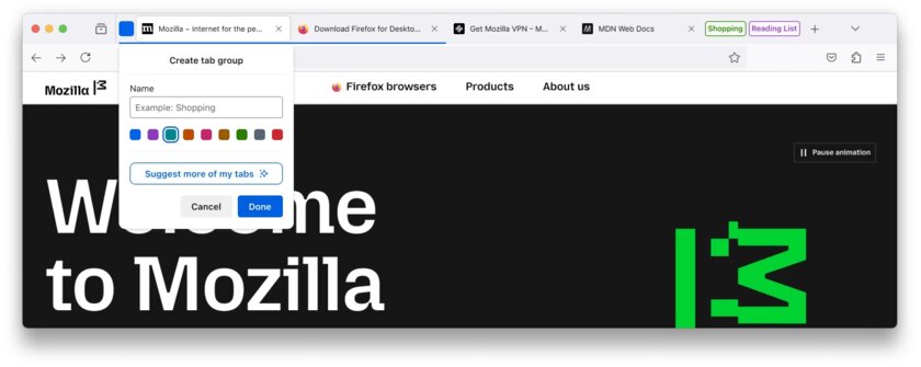 Группировка вкладок на основе ИИ и оптимизация памяти для Linux: Mozilla выпустила Firefox 141