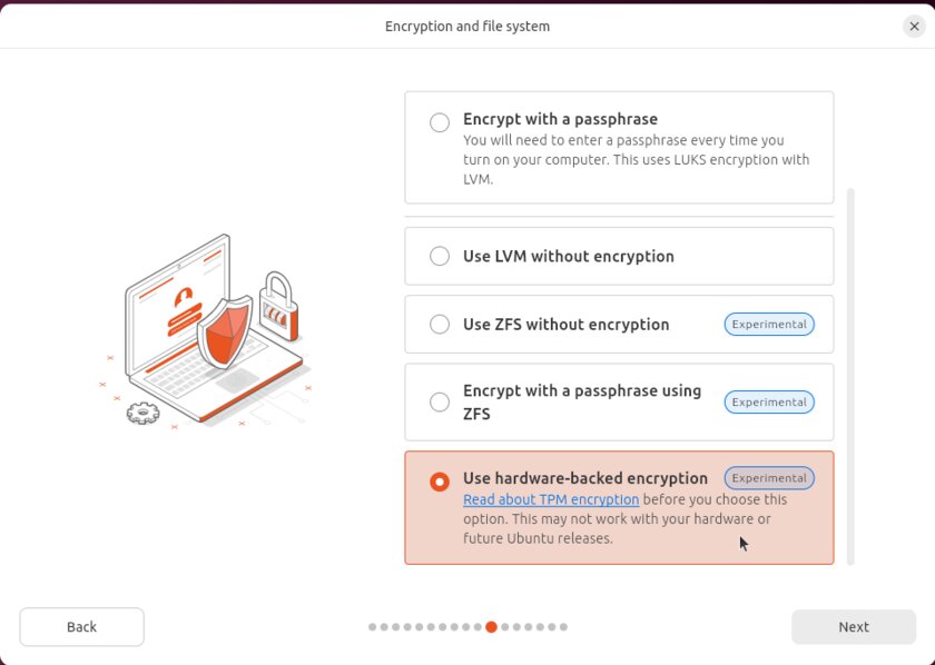 В Ubuntu 25.10 появится полнодисковое шифрование на основе TPM: оно будет опциональным