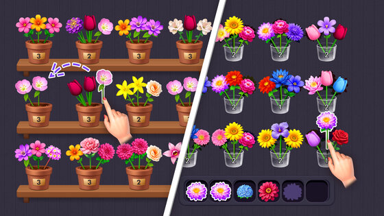 Flower Merge: Цветы Сортировка 2.501. Скриншот 6