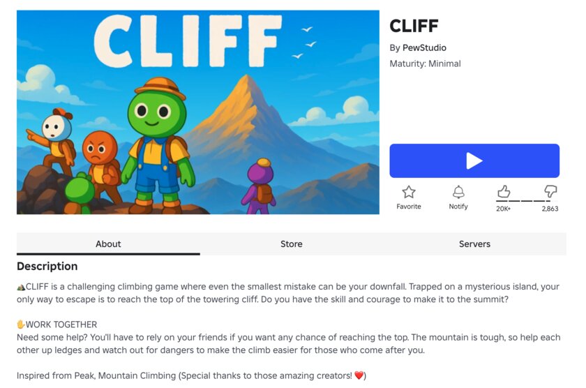 Разработчики Peak недовольны популярностью их клона на платформе Roblox