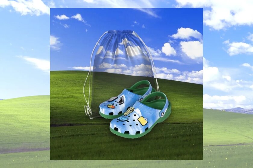 Microsoft выпустила Кроксы с обоями из Windows XP и Скрепышом из Офиса