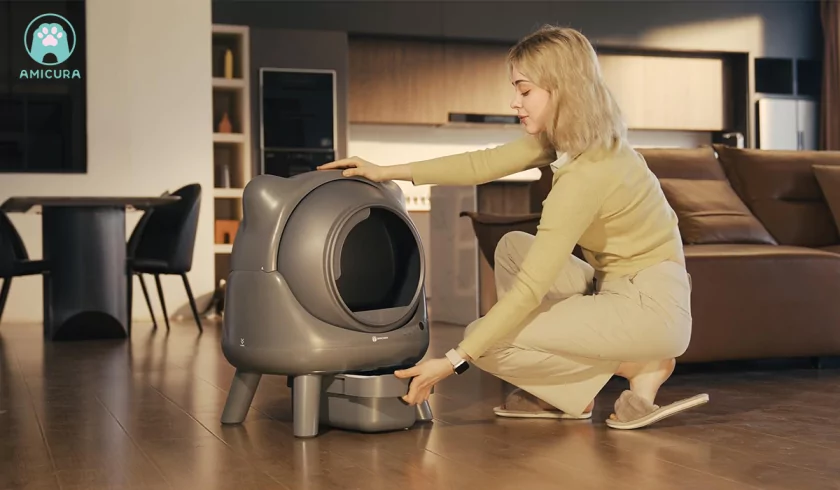 В России начали продавать умный кошачий туалет AmiCura Cura X1: очищать нужно только дважды в месяц