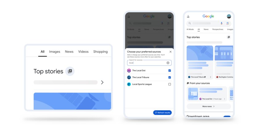 Google позволит настраивать новостную ленту в поиске под себя — можно указывать источники
