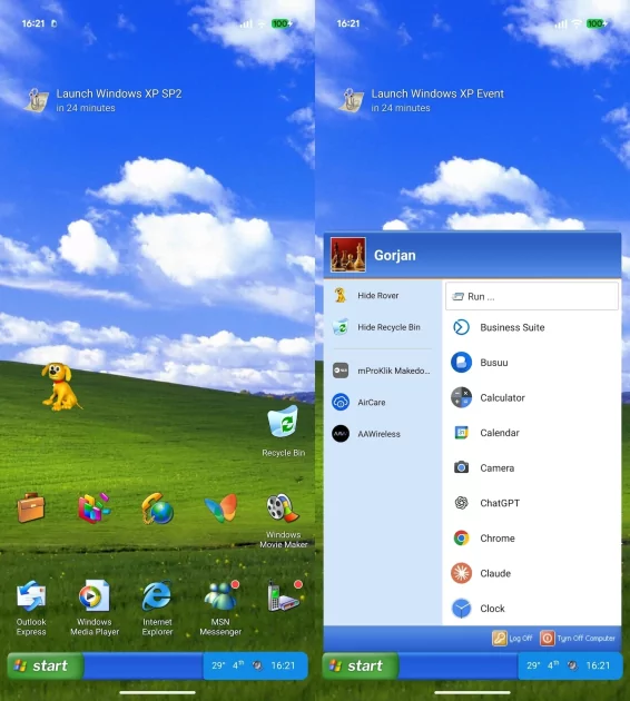 Фанат Windows XP создал кастомный лаунчер для Android — выглядит очень круто