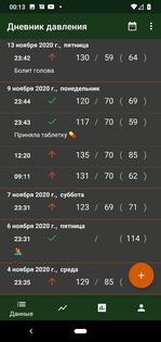 Дневник давления и пульса 2.1.0. Скриншот 3