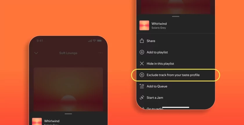 Теперь Spotify позволяет пользователю убрать конкретную песню из алгоритма рекомендаций