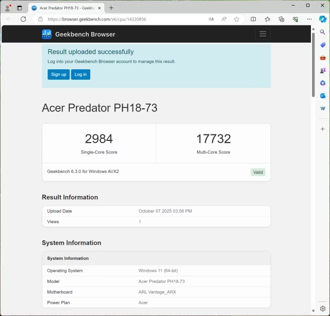 Обзор игрового ноутбука Acer Predator Helios 18 AI: Core Ultra 9, RTX 5080 и 128 ГБ ОЗУ — Производительность. 6