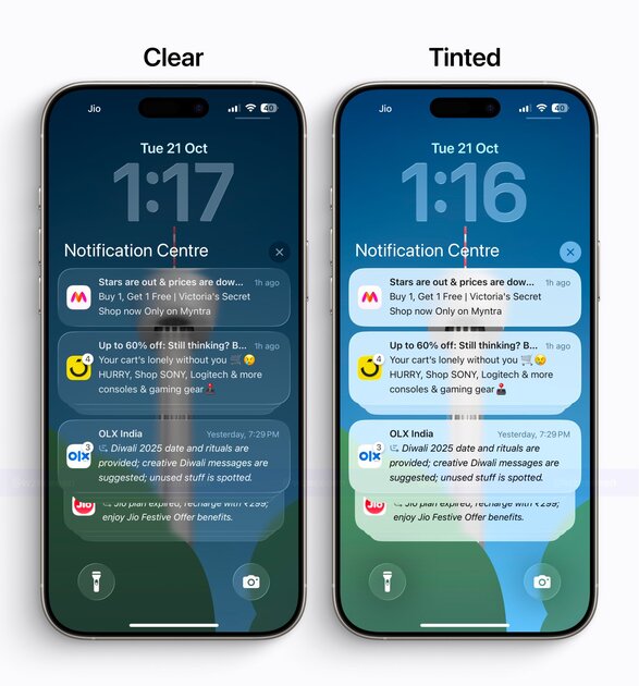 В последней бете iOS пользователям дали возможность управлять прозрачностью «жидкого стекла»