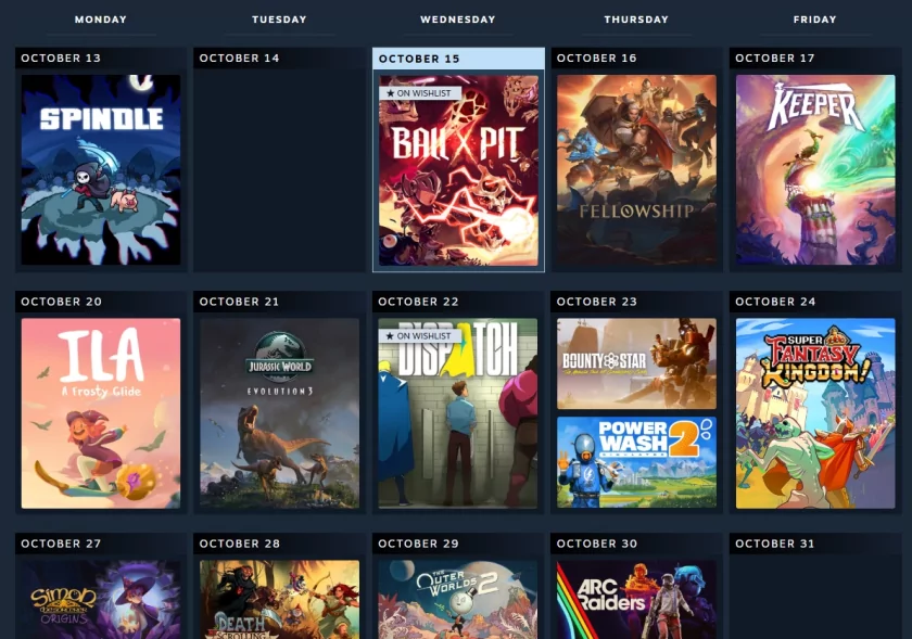 В Steam появился личный календарь релизов с персонализированными рекомендациями