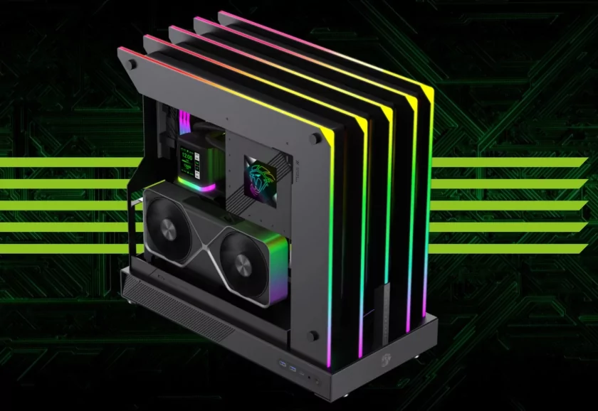 В продаже появился GAMEMAX Blade Concept — необычный открытый корпус с агрессивным дизайном