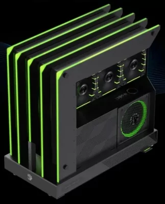 В продаже появился GAMEMAX Blade Concept — необычный открытый корпус с агрессивным дизайном