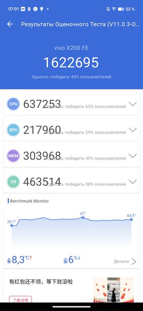 Компактный смартфон с очень удобной диагональю дисплея: обзор vivo X200 FE — Производительность и тесты. 4