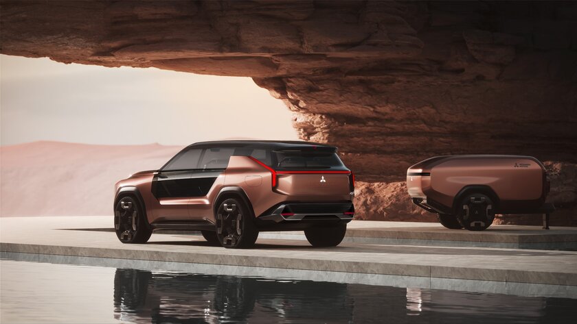 Mitsubishi показала внедорожник будущего — концепт Elevance с прицепом для кемпинга