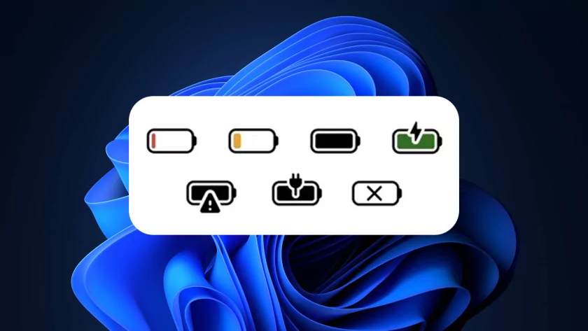 В Windows 11 появился цветной индикатор заряда батареи с процентами и иконками