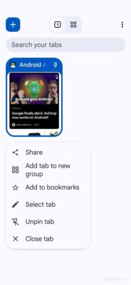 Chrome на Android научился закреплять вкладки, чтобы не терять важные сайты