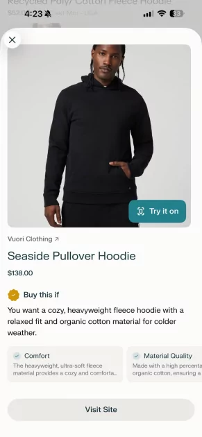 Perplexity запустила виртуальную примерочную: пока что только для платных подписчиков