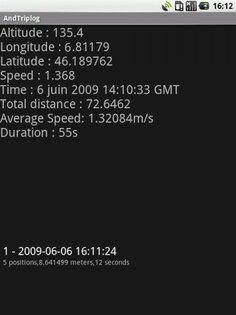 AndTriplog 1.0.1. Скриншот 1