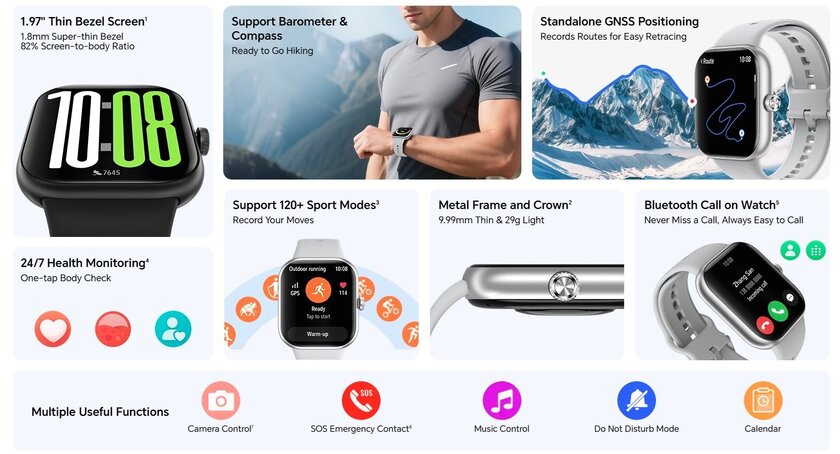 HONOR CHOICE Watch 2 Pro поступили в продажу: большой экран, барометр и мониторинг здоровья