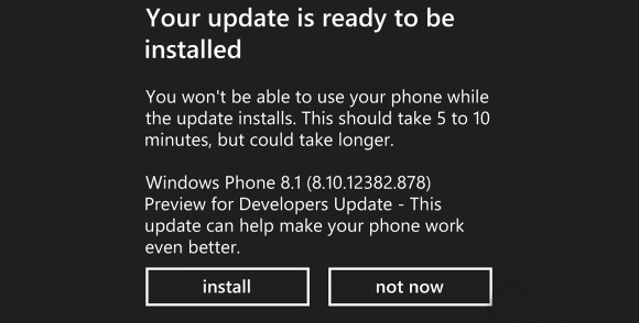 Windows Phone 8.1 получила своё первое обновление