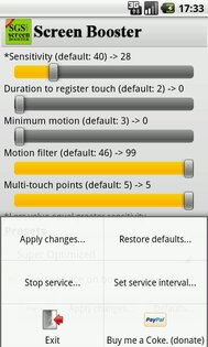 SGS Touchscreen Booster 2.0. Скриншот 2
