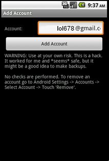 Add Account 1.1. Скриншот 1