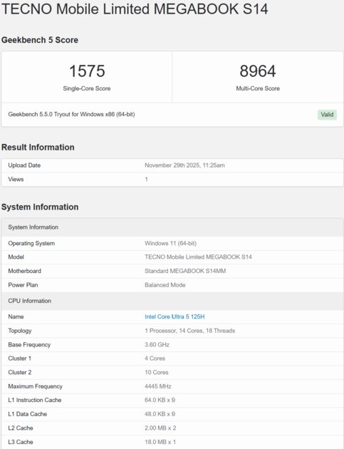 Очень лёгкий ноутбук, на котором действительно можно работать: обзор TECNO MEGABOOK S14 — Производительность и тесты. 5