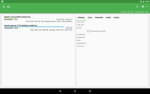 tTorrent Lite 1.8.10. Скриншот 9
