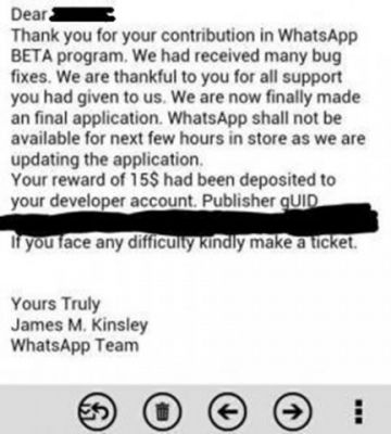 WhatsApp* удален из Windows Phone Store