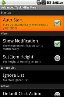 Advanced Task Killer Free 2.2.1B216. Скриншот 2