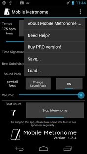 Mobile Metronome 1.2.4F. Скриншот 2
