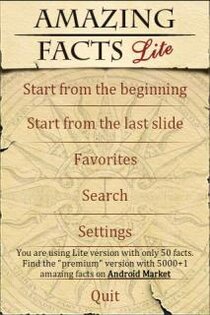 5001 Amazing Facts Lite 1.5. Скриншот 1