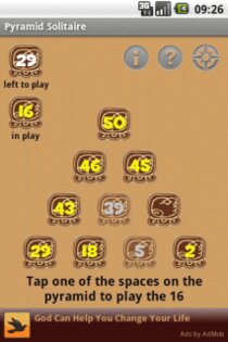 Pyramid Solitaire card game 1.2. Скриншот 1