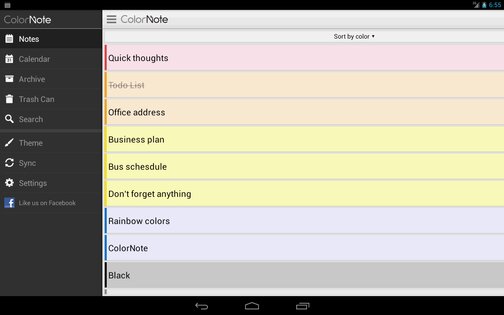 ColorNote 4.7.9. Скриншот 14