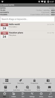 Extensive Notes Lite 1.0.64. Скриншот 3