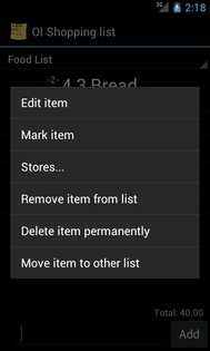OI Shopping List 2.2.0. Скриншот 5