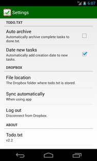 Todo.txt 0.4. Скриншот 8