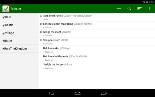 Todo.txt 0.4. Скриншот 11