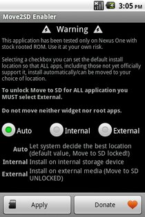 Move2SD Enabler 0.97 beta. Скриншот 1