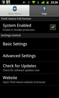 Theft Aware 2.0 build 1732. Скриншот 1