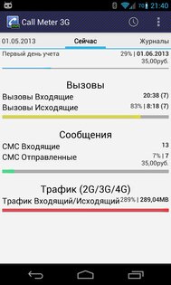 Call Meter 3G 3.11.15. Скриншот 1