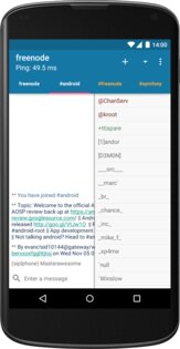 AndroIRC 5.2. Скриншот 2