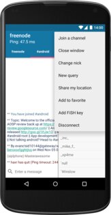 AndroIRC 5.2. Скриншот 4