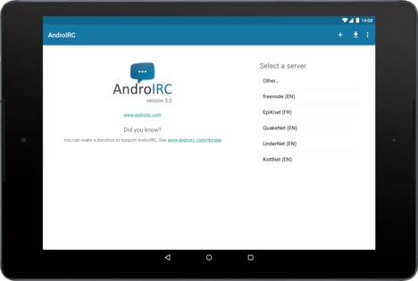 AndroIRC 5.2. Скриншот 8